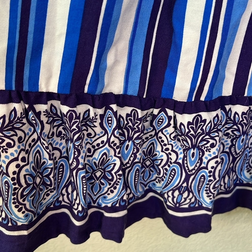 Gibson Petite Sugarplum Portofino Seastripe Midi Skirt Size PS - Picture 4 of 7